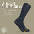 thumbnail image 3 of CANDOR AND CLASS Men's Combed Cotton (78%) Crew Socks for Men (Dark Navy Flat Knit 1PK (4 Pairs)), 3 of 7