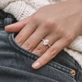 thumbnail image 4 of Solitaire Brilliance 1.80CT Oval Moissanite Hidden Halo Engagement Ring for Women 10k White Gold Ring Size 11, 4 of 8