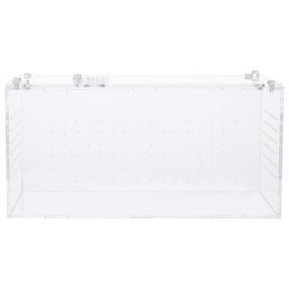 Acrylic Cricket Keeper, Ventilated Cricket Cage Removable Lid Cricket Enclosure with Feces Layer & Tubes for Observation of Small Pets Breeding (L)