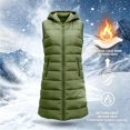 thumbnail image 7 of Caywon Women's Outerwear Vests, Hooded Quilted Longline Sleeveless Padded Zip Front with Pockets, Warm Lightweight Winter Casual Daily Wear for Women, 7 of 7