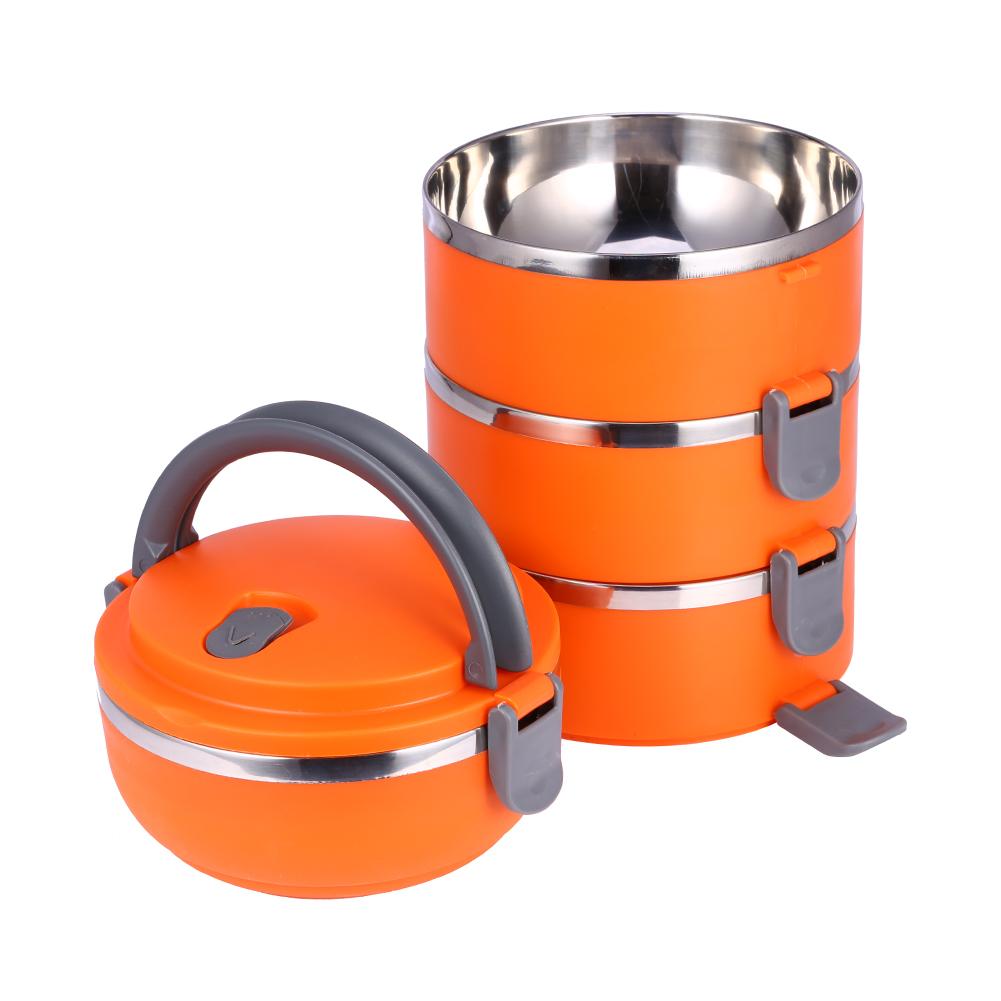 LYUMO Round 1/2/3/4Layer Durable Stainless Steel Lunch Box Bento Picnic