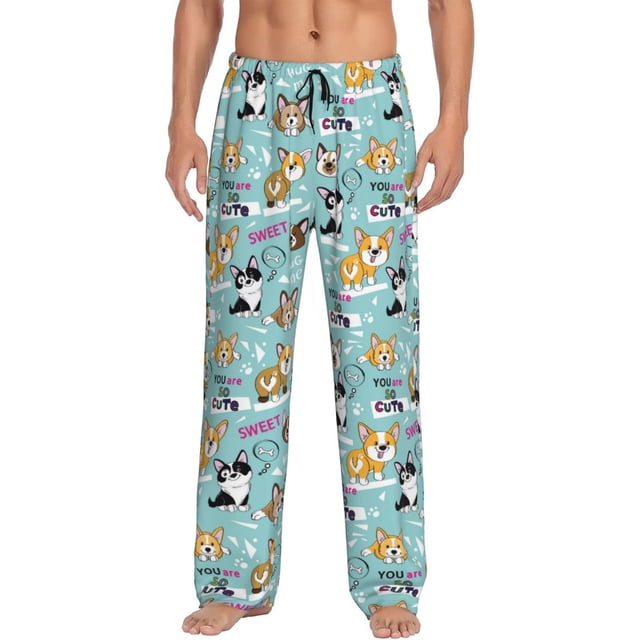 Balery Dogs Pantalones de pijama para hombre, pijama ultraligero, pantalón de descanso-Medium