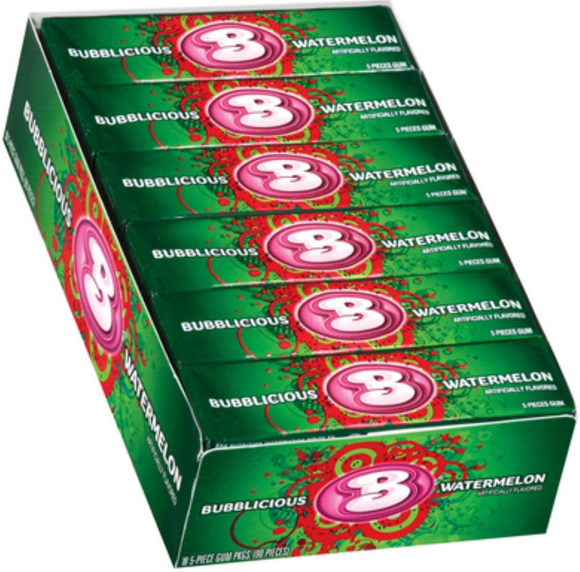 Watermelon Wave Bubble Gum 18 packs (5ct per pack)