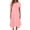 Dresses-532Pink, variant on Gamivast Casual Dresses for Women Short Sleeve Crew Neck Midi Dress With Pockets Loose Fit Solid Color Sun Dress Handkerchief Hem Casual Summer Outfits