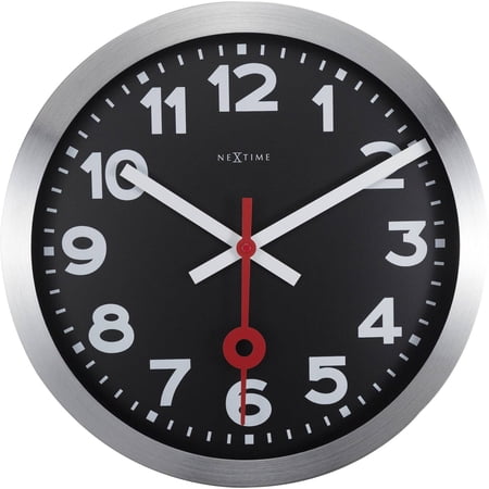 14 Nextime Black & Silver Classic Station Wall Clock image