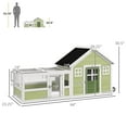 thumbnail image 3 of CoSoTower Rabbit Hutch, Outdoor Rabbit Cage Or Guinea Pig Cage with Asphalt Roof, Handle, Wheels, 64 Inch Wooden Bunny Cage for Small Animals, Multicolor, 3 of 8
