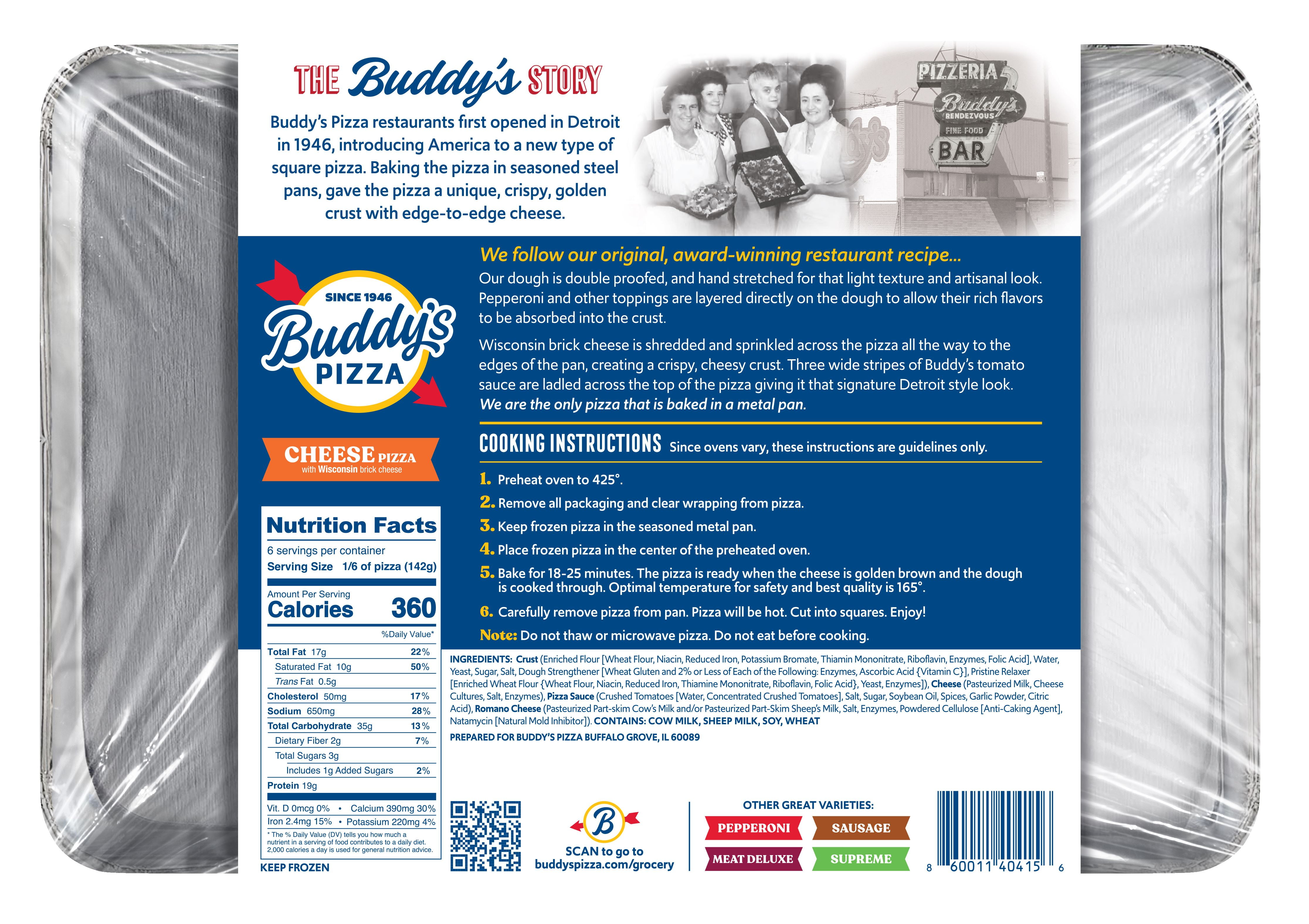 Buddy's, Detroit-Style Cheese Pizza, Frozen, 30 oz