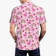 thumbnail image 5 of Vsdgher Cute Flamingo Print Men's Short Sleeve Stretch Polo Shirt, Moisture-Wicking Performance Polo Shirt, 5 of 8