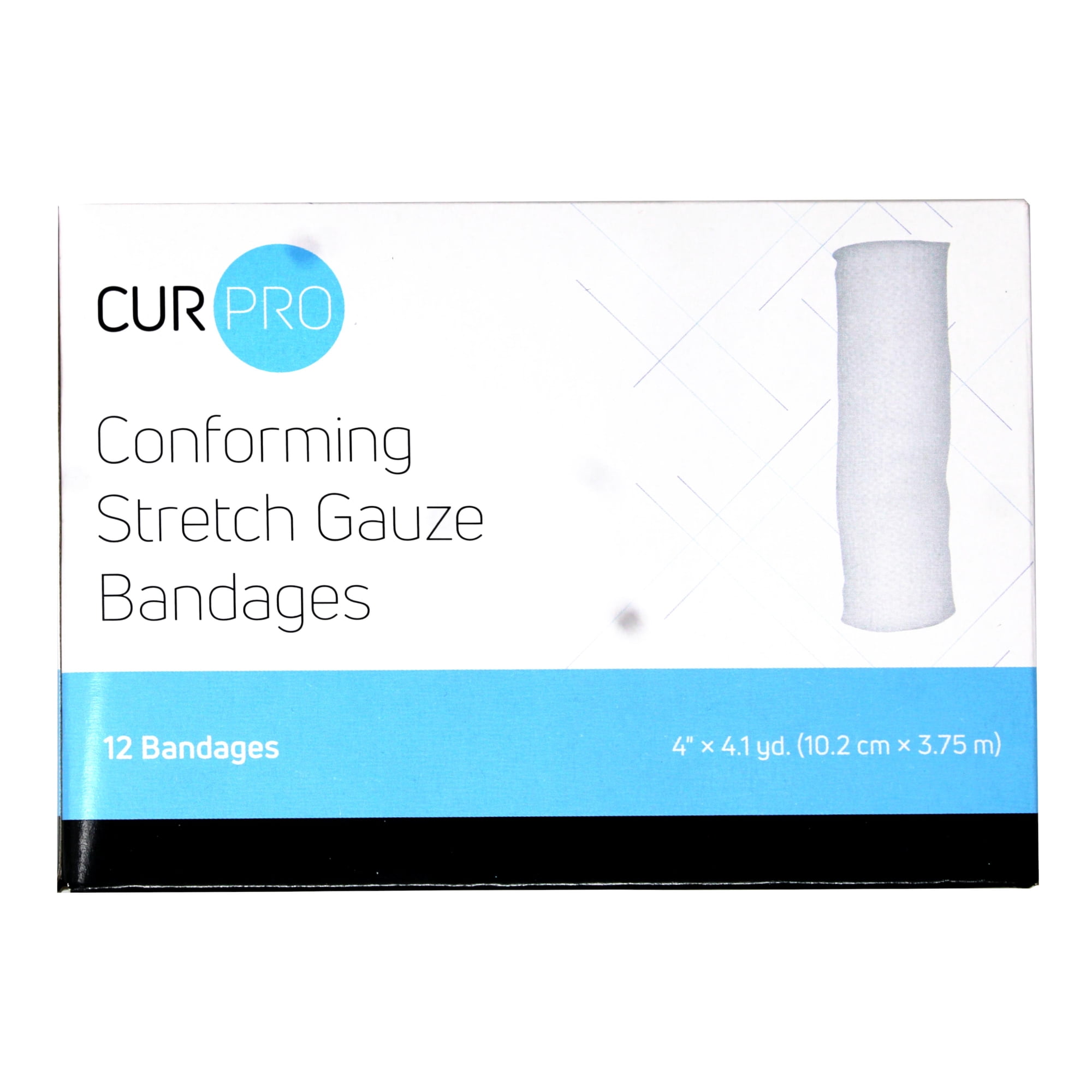 4 Pack - Dynarex Stretch Gauze Bandages, 4" x 4.1 yd, Non-Sterile & Latex-Free, Wound Care in Medical and Home Environments, 12 Count