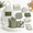 Green, variant on 20-Piece Maroon Cotton Kitchen Linen Set with Towels, Dishcloths, Scrubbers, Pot Holders, Oven Mitts and Apron