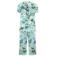 thumbnail image 5 of Tnhcen 2 Pieces Cotton Summer Pajamas for Women Set Short Sleeve Sleepwear Tops with Capri Pants Pj Set S-3XL, 5 of 5