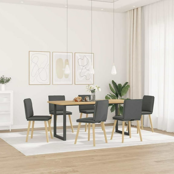 vidaXL Dining Chair Set of 6 Dark Gray
