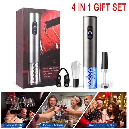 Bfull Electric Wine Bottle Opener Automatic Corkscrew Cordless Cutter Opening Cork Remover With Foil Cutter Vacuum Stopper Set