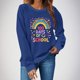 thumbnail image 1 of Uootdi 100 Days of School Long Sleeve Shirts for Women Womens Teacher Graphic Tops Happy 100 Days of School Sweatshirt Gift, 1 of 6
