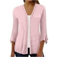 thumbnail image 2 of SELONE 3/4 Sleeve Cardigan for Women Trendy Summer Button Open Front Lightweight Kimono Cardigans Casual Cover Up Tops Everyday Wear Beach Vacation Outfits Trendy Going Out Cardigan, 2 of 4
