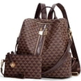 thumbnail image 1 of Makes Mochila Monedero para Mujer Bolso de Viaje de Cuero PU Bolso de diseño Convertible con Monedero 2 Piezas, 1 of 5