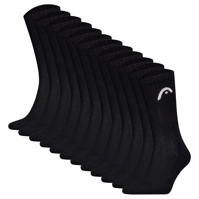 HEAD Calcetines unisex, paquete de 12 - All Sport Training Crew, calcetines deportivos, logotipo Negro 39-42