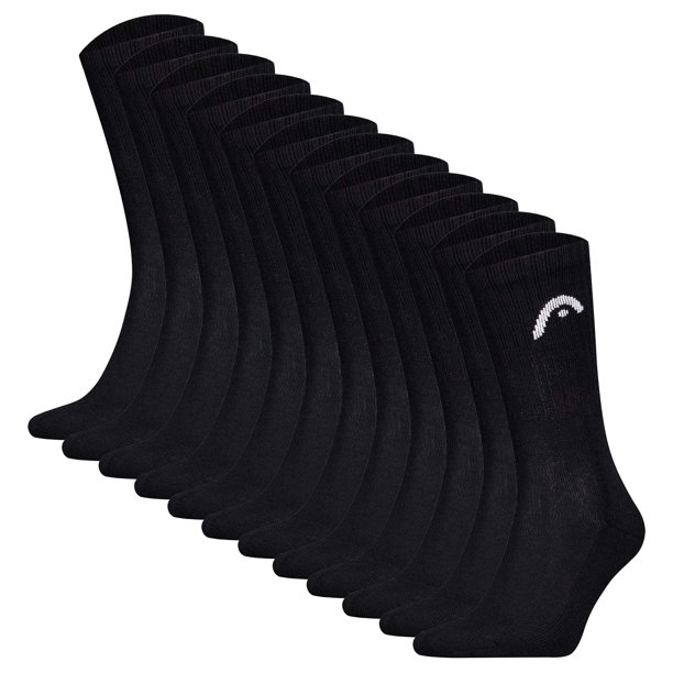 HEAD Calcetines unisex, paquete de 12 - All Sport Training Crew, calcetines deportivos, logotipo Negro 43-46