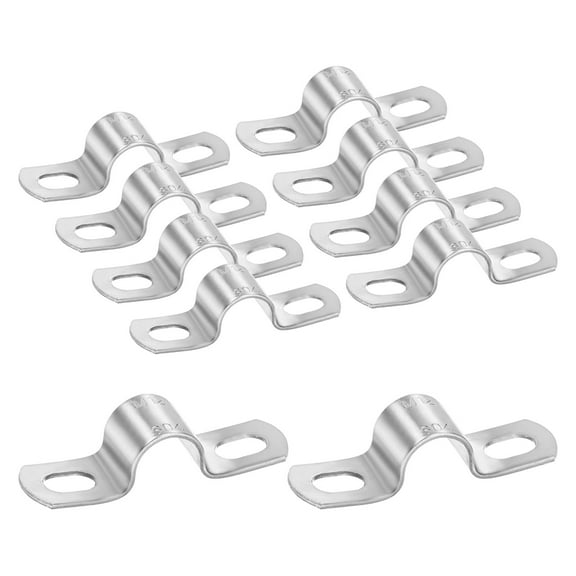 Uxcell 10-Pack Conduit Clamps, 1/2" 304 Stainless Steel Rigid Pipe Strap M12 U Bracket Pipe Clamps for Plumbing