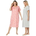 thumbnail image 4 of Dreams & Co. Women's Plus Size 2-Pack Long Sleepshirts Nightgown, 4 of 5