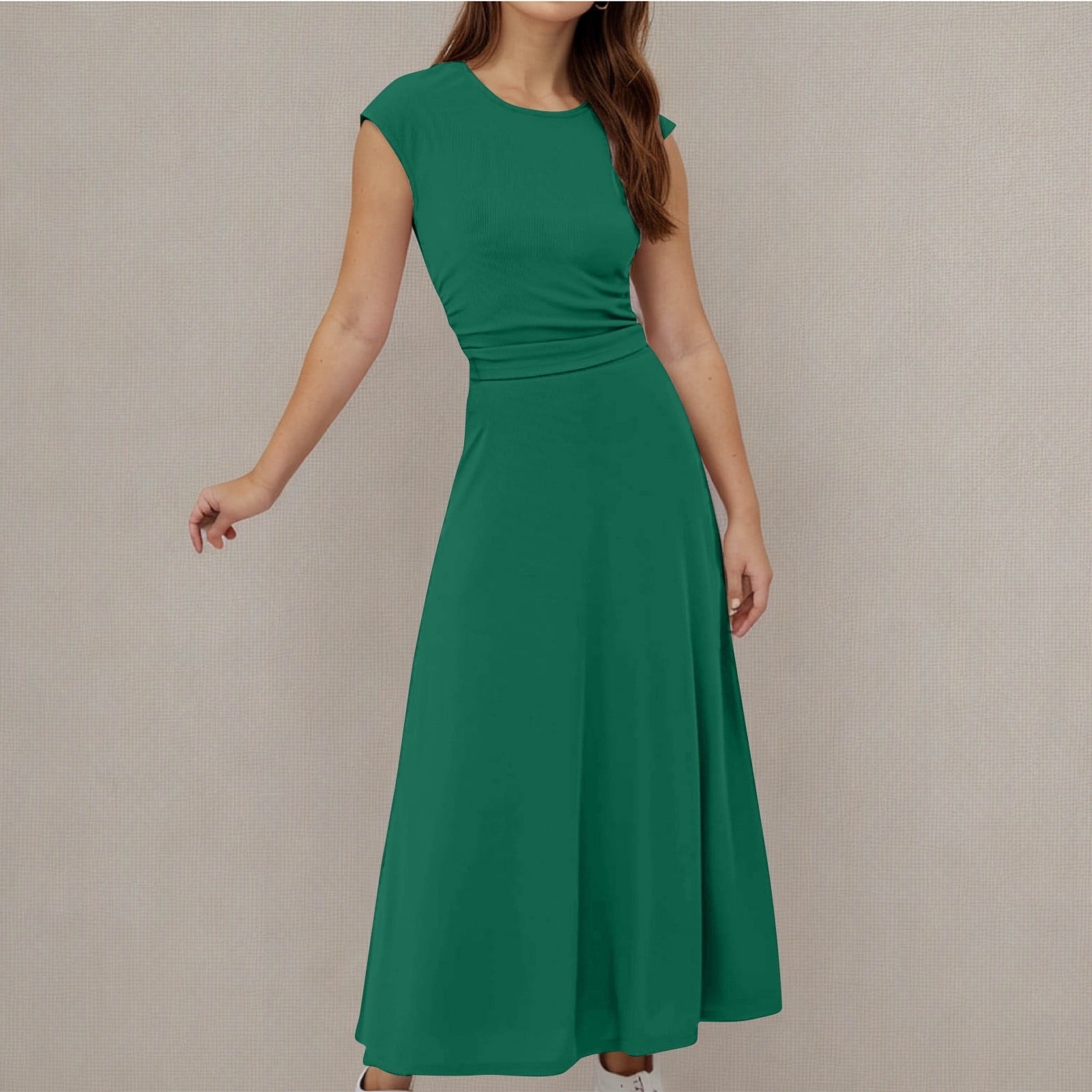 pstuiky Dresses for Women,Solid Color V-Neck Short Sleeve Long Dress Set Casual Maxi Dresses Fall Plus Size Dresses for Cocktail Party