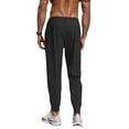 thumbnail image 3 of Domuza Men's Joggers with Zipper Pocket Athletic Lightweight Sweatpants Track Pants for Gym Workout Running Black S, 3 of 3