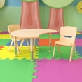 thumbnail image 2 of Flash Furniture Emmy Preschool Crescent 3-Pcs Outdoor Activity Table and Chair Set, Natural, 2 of 10
