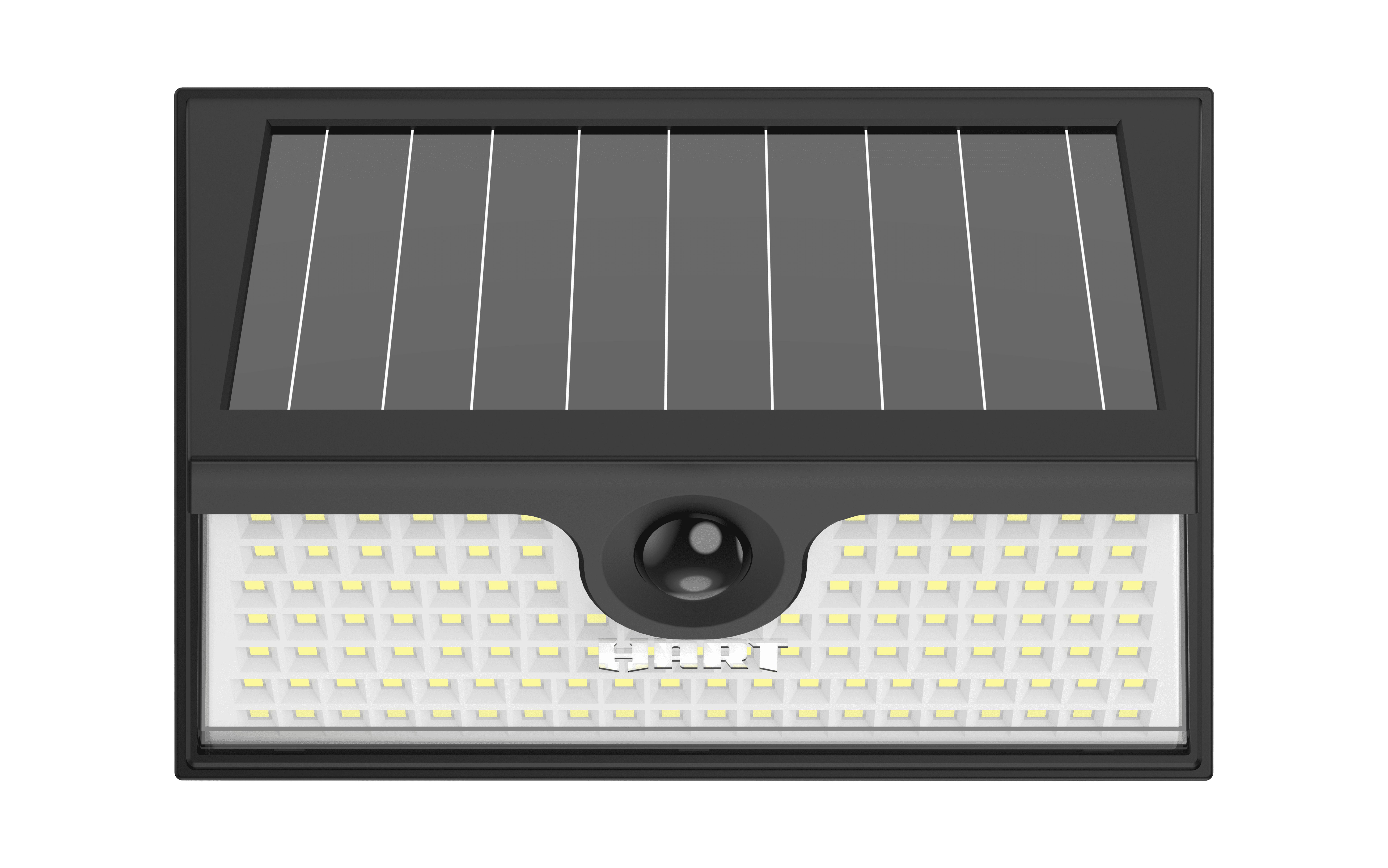 HART Solar LED Pathway and Security Light, Dusk to Dawn, Black, One Piece Design, 2000 Lumens