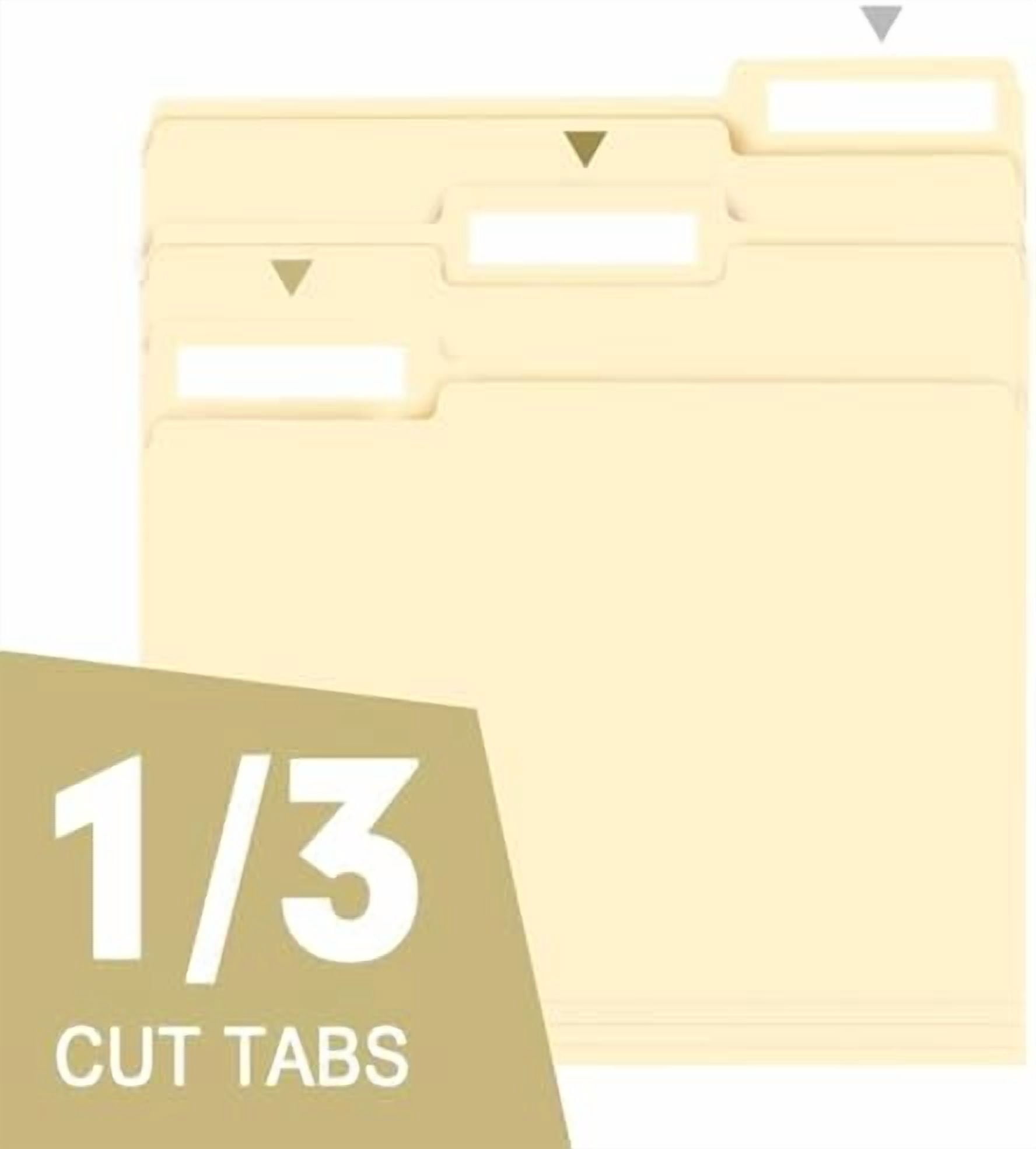 File Folder,  150 Pack 1/3 Cut Tab File Folders Letter Size, Manila Folders, Folders with Tab, Great for Organizing and Easy File Storage