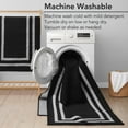 thumbnail image 5 of Washable Skid-Resistant Runner Rug, Border, Black and Twisted Grey, 30 " x 120", 5 of 9