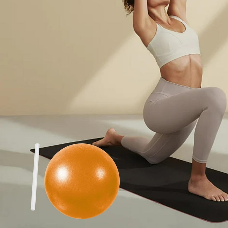 Small Pilates Ball Exercise Ball Heavy Duty 9 inch Slip Resistant Workout Ball Yoga Ball for Stability Fitness Home Gym Working Out Orange
