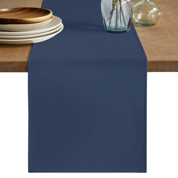Table Runner 72 Inches Long, Navy Blue Decorative Table Runner for Party Wedding Home Decor, Chic Modern Solid Color Minimalist Dresser Scarves for Bedroom Kitchen Tables Decor 13x72 Inch