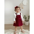 thumbnail image 6 of BemeyourBBs Toddler Baby Girls Fall Winter Outfit Rib Knit Shirt Tops with Corduroy Overall Dress Clothing Set, 6 of 9