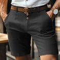 thumbnail image 6 of ZenCart Men Shorts Mid-rise Buttons Zipper Fly Solid Color Shorts with Pockets Straight Leg Summer Casual Shorts Daily Wear, 6 of 8