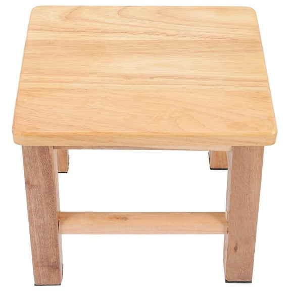 Homoyoyo Khaki Solid Wood Small Stool Portable for Household Use Living Room Bathroom Entryway Compact and