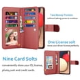 thumbnail image 4 of 6.5" Galaxy A13 Wallet Case, Samsung Galaxy A13 2021 PU Leather Case, Njjex Luxury PU Leather 9 Card Slots Holder Carrying Folio Flip Cover [Detachable Magnetic Hard Case] & Kickstand & Hand Strap, 4 of 5