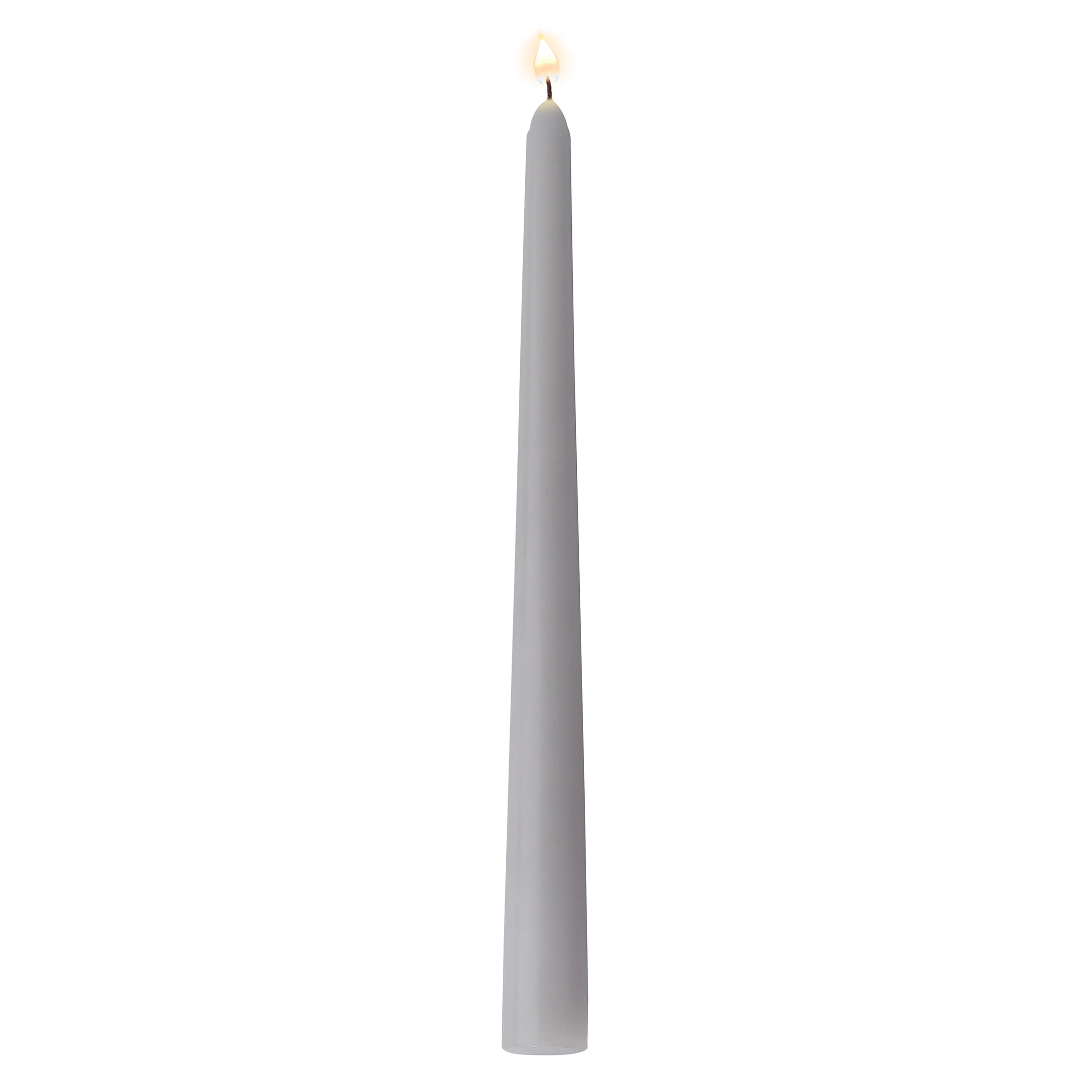 (6 pack) Mainstays Single Wick 10" Taper Candle, Unscented, Light Gray