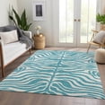 thumbnail image 6 of Addison Rugs Mayfield Premium Machine Washable Transitional Animal Print Teal Rectangle Rug, 10' x 14', 6 of 6