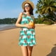 thumbnail image 3 of Easygdp Lobsters Of Turquoise Waves para Vestido Transpirable de Mujer, Vestido Suelto de Manga Corta con Pliegues y Bolsillos para el Verano, 3 of 7