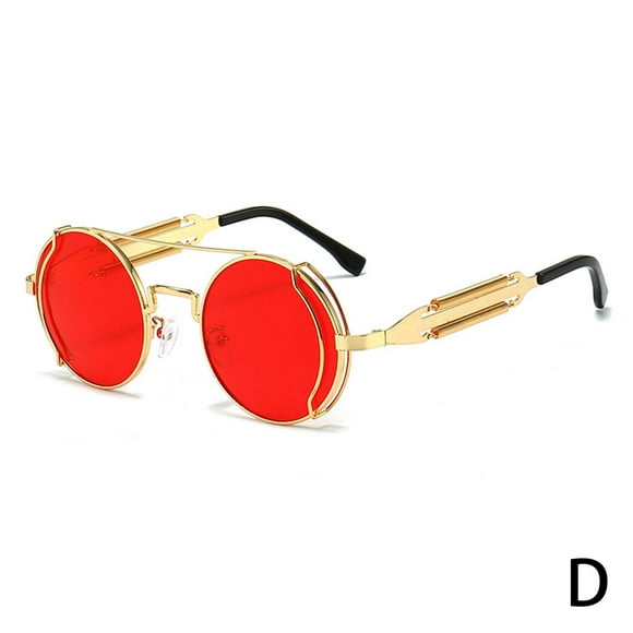 Steampunk Brille Vintage Runde Sonnenbrille Metall Shades Trendy Männer R3U3