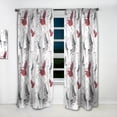 thumbnail image 2 of DESIGN ART Designart 'Pattern with Birds' Farmhouse Curtain Single Panel 52 in. wide x 108 in. high - 1 Panel 108 Inches, 2 of 5