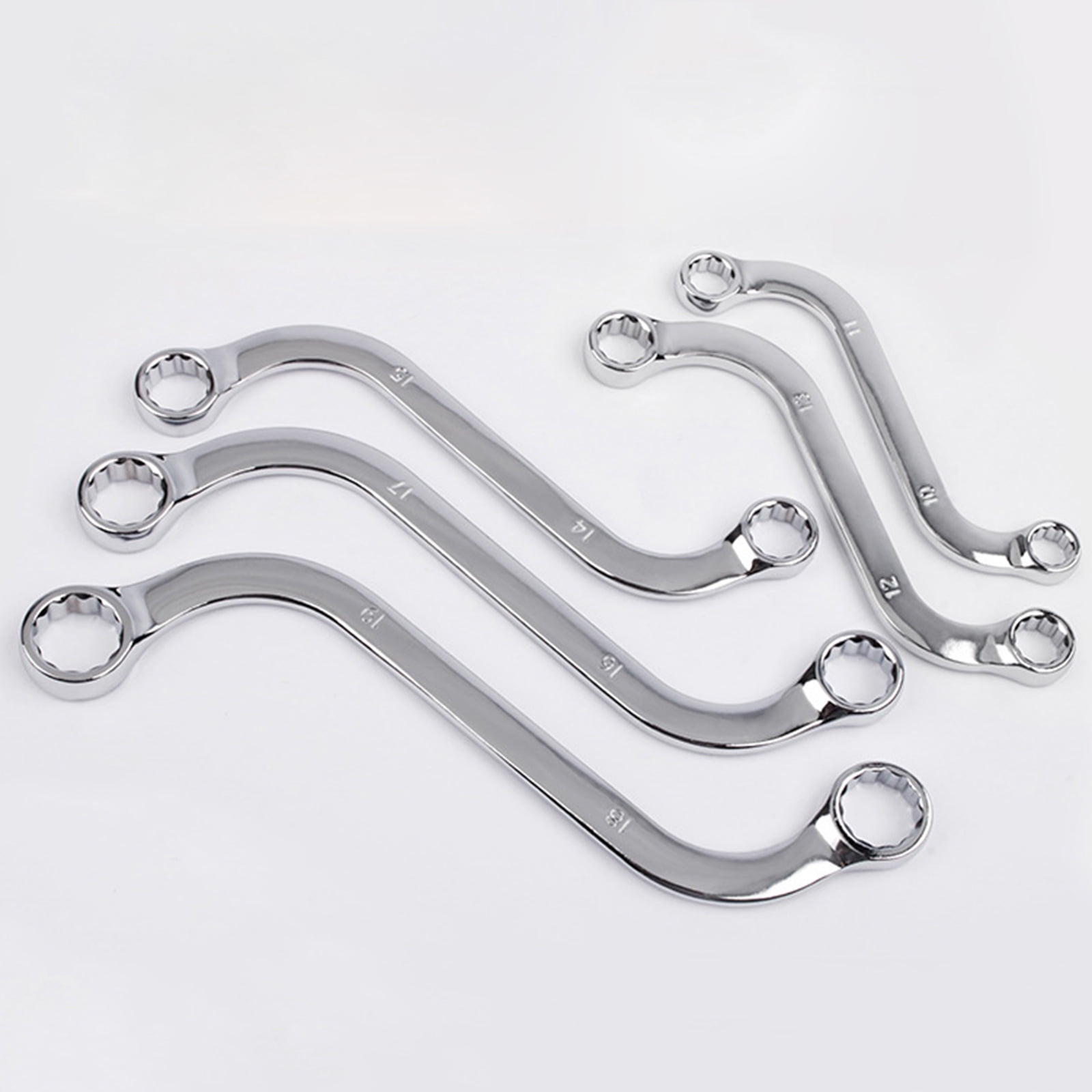 5x Double-headed Wrench Set Portable S-Shape Wrench Auto Repairing Tool for Home
