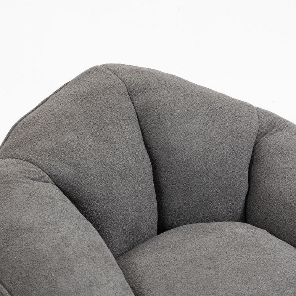 BSHTI Bedding Bean Bag Sofa Chair High Pressure Foam Bean Bag Chair Adult Material with Padded Foam Padding Compressed Bean Bag With Footrest,Gray