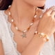 thumbnail image 4 of Ocean Themed Alloy Necklace With Crushed Stone Accent Skin Friendly Summer Jewelry Adjustable Length For Women, 4 of 5