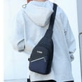 thumbnail image 6 of uublik Mens Canvas Sling Bag Small Crossbody Backpack Hiking Daypack Rucksack For Men Women Outdoor Cycling Travel, Blue, 6 of 7