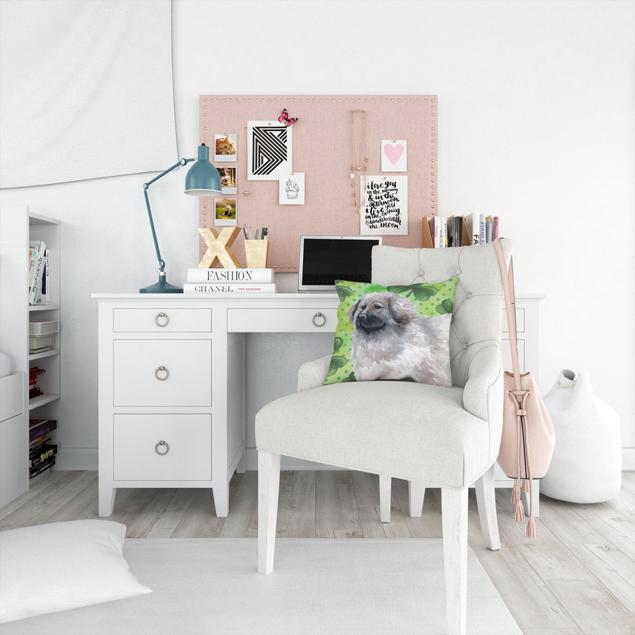 St Patrick's Design with Dog Fabric Decorative Pillow