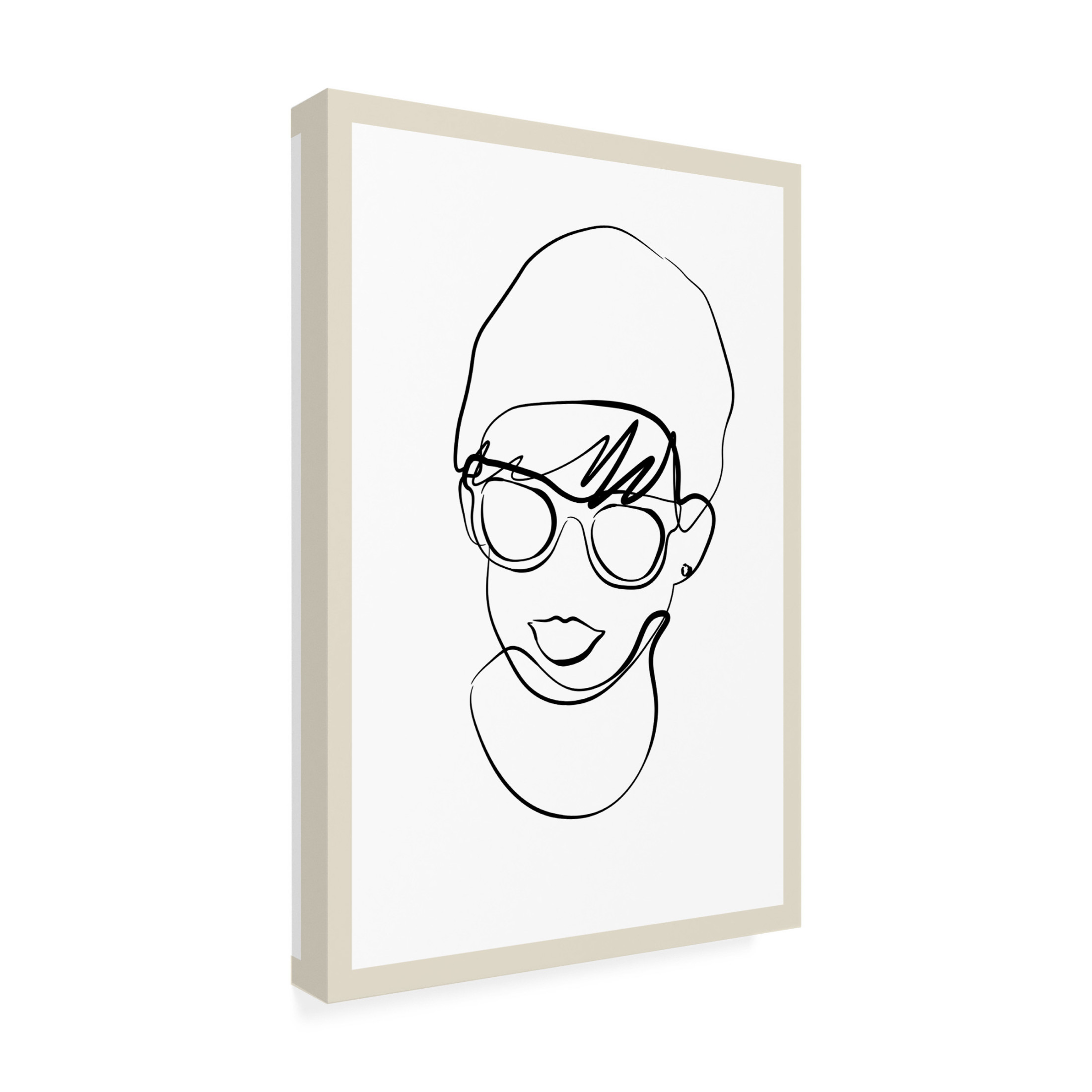 Trademark Fine Art NKTN   Modern woman line portrait Canvas Wall Art