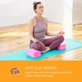 thumbnail image 4 of Sol Living Yoga Blocks 2 Pack High Density EVA Foam Yoga Cushion Stretching Pilates Meditation Exercise Equipment Support Deepen Poses Odor Free Non Slip Yoga Accessories - 4" x 6" x 9"- Pink, 4 of 9