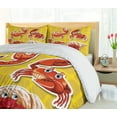 thumbnail image 5 of Ambesonne Cartoon Duvet Cover Sets, 4 Different Crabs, 2-Queen, Earth Yellow and Orange, 5 of 7