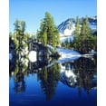 thumbnail image 2 of Talbot Frank, Christopher 12x14 White Modern Wood Framed Museum Art Print Titled - CA, Sierra Nevada Red firs reflecting in a tarn, 2 of 4